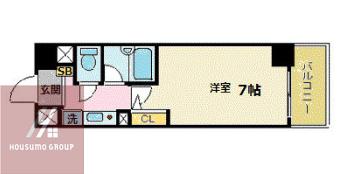 エスリード本町(1K/6階)の間取り写真