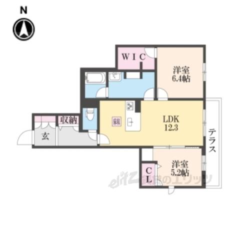 SHAMAIONSTELLARISAIA(2LDK/1階)の間取り写真
