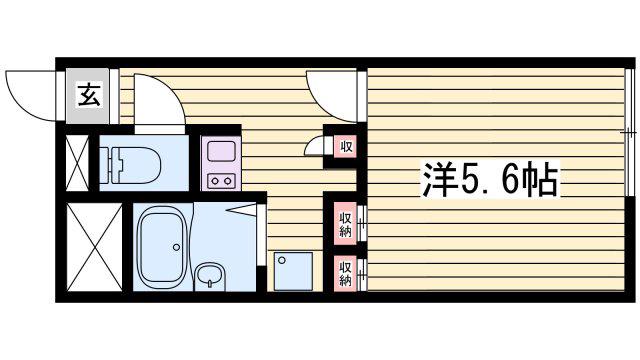 アベニュー高町(ワンルーム/2階)の間取り写真