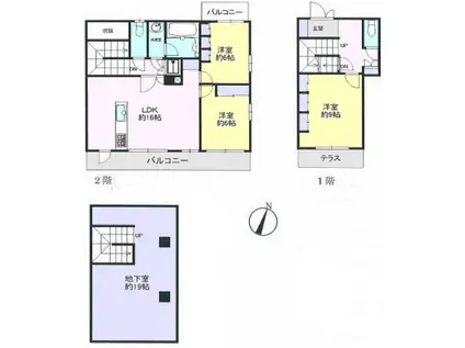 自由が丘クイーンホームズ(3SLDK/1階)の間取り写真