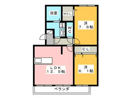 遠州鉄道 上島駅 徒歩25分 3階建 築14年(2LDK/2階)の間取り写真