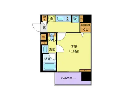 LOG武蔵小杉(1K/7階)の間取り写真