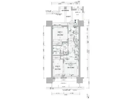 プレサンスロジェ名古屋浅間レジデンス(2LDK/13階)の間取り写真
