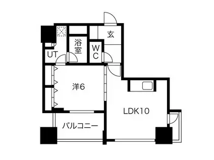 アルグラッドザ・タワー心斎橋(1LDK/4階)の間取り写真