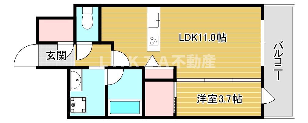 TEAL RESIDENCE BAY(1LDK/7階)の間取り写真