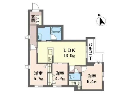 ピステン M(3LDK/3階)の間取り写真