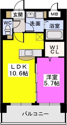アルティメゾン博多(1LDK/10階)の間取り写真
