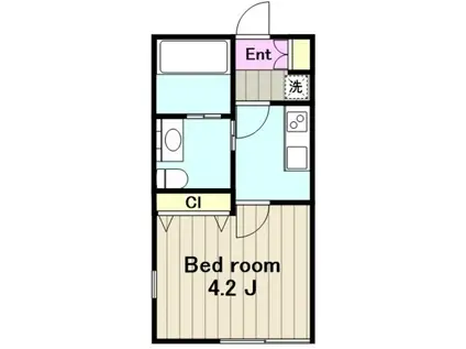 ベイルーム瀬谷II(1K/2階)の間取り写真