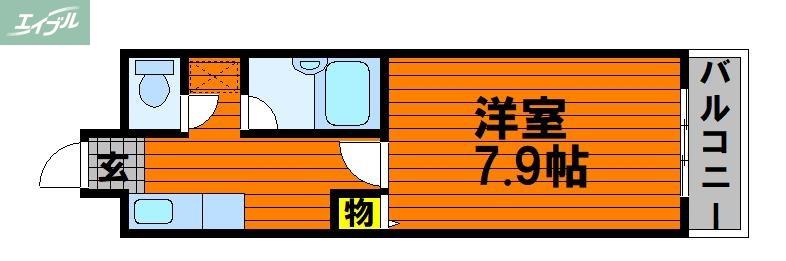 アミスター大供(1K/8階)の間取り写真