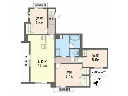 SHAMAISON COURAGEVI(3LDK/3階)の間取り写真