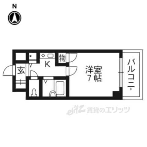 リーガル京都西陣(1K/7階)の間取り写真