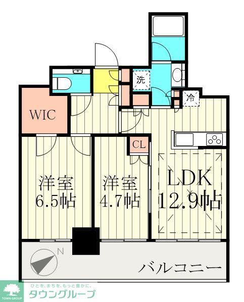 プラウドタワー小岩フロント(2LDK/7階)の間取り写真