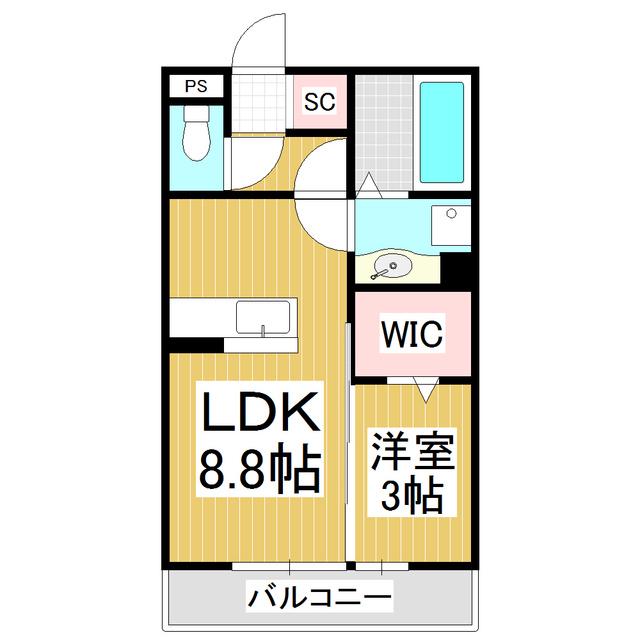 MON REVE(1LDK/3階)の間取り写真