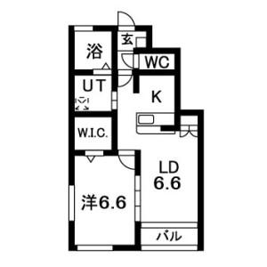 サンローズB(1LDK/1階)の間取り写真
