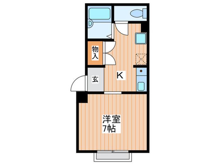 KメゾンドールTSUJI(1K/1階)の間取り写真