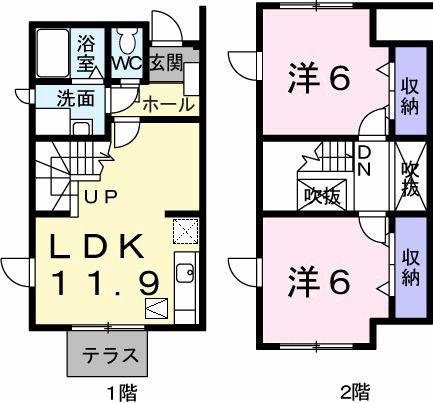コーポリンクス2(2LDK/1階)の間取り写真