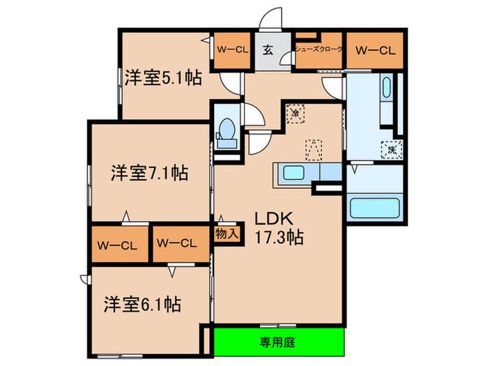 プチ ドルチェ(3LDK/1階)の間取り写真