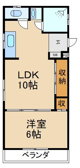 フィールハイツ(1LDK/1階)の間取り写真