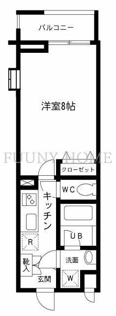 プライムアーバン中目黒(1K/2階)の間取り写真