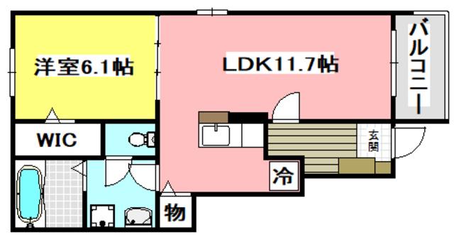 SALLIER(1LDK/1階)の間取り写真