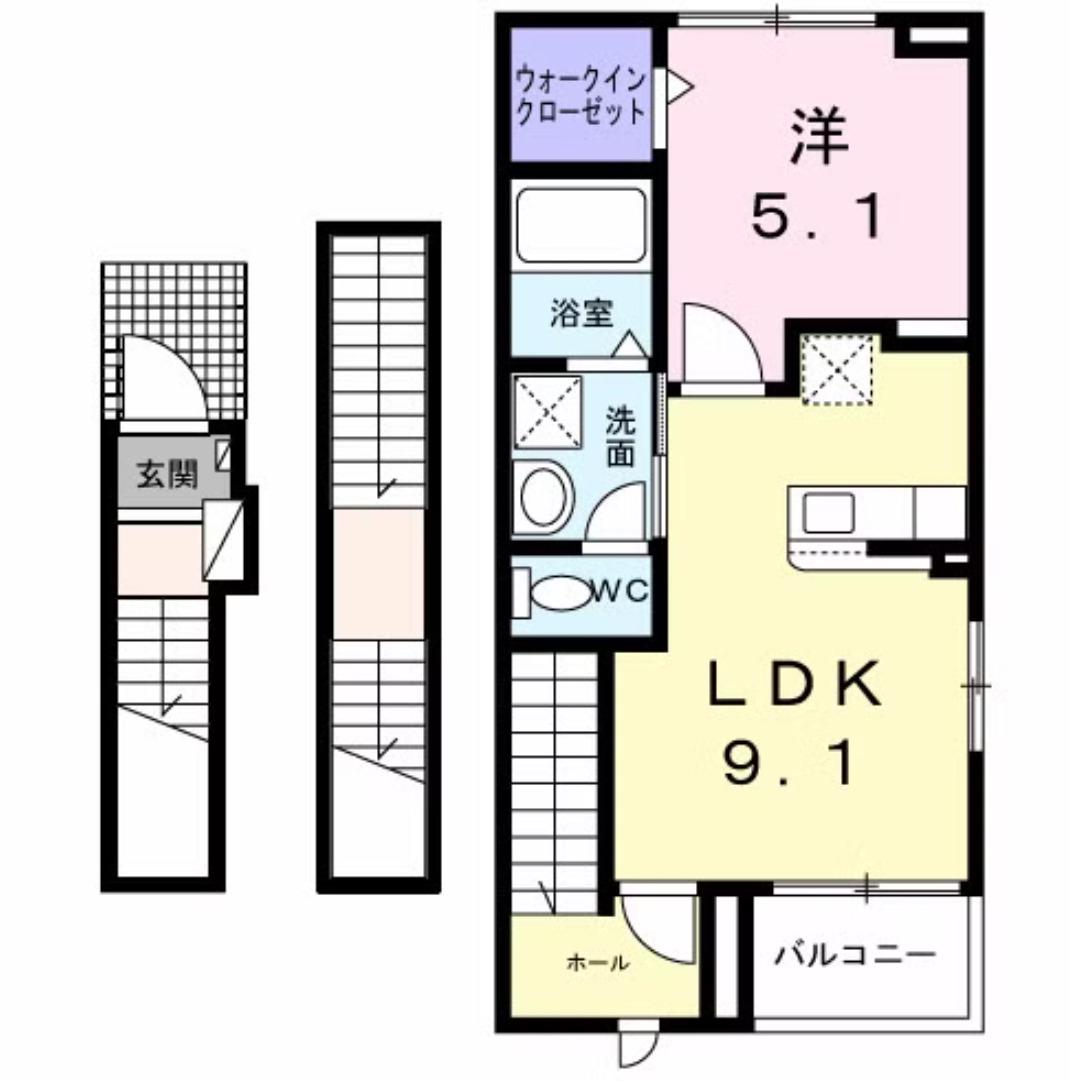 ガーデン フェイバー(1LDK/3階)の間取り写真