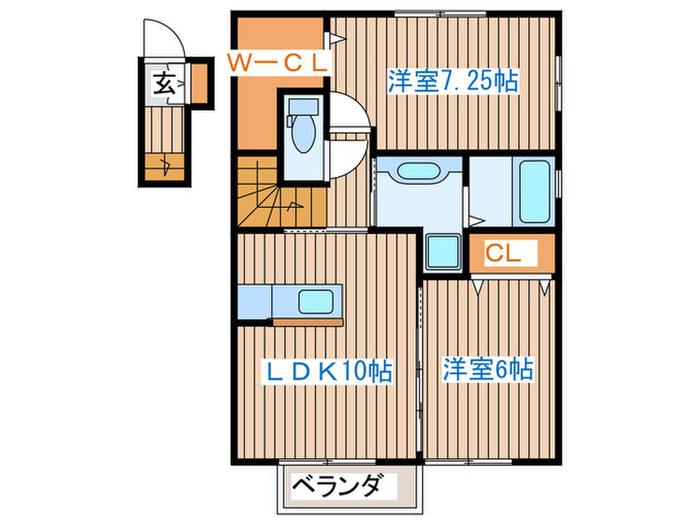 グランフォンテーヌ(2LDK/2階)の間取り写真