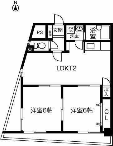 パーク泉(2LDK/4階)の間取り写真