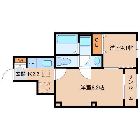 アルドーレ(2K/1階)の間取り写真