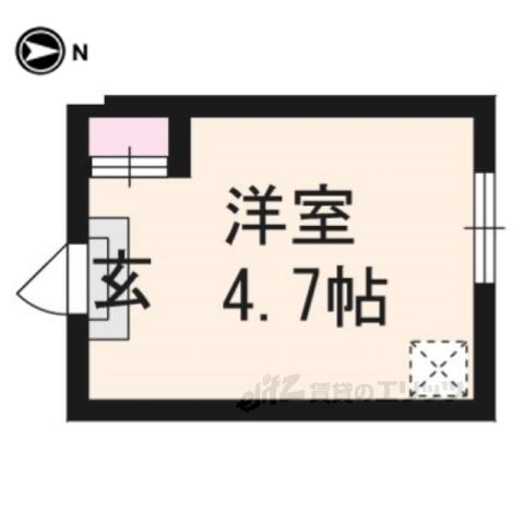 若竹荘(ワンルーム/3階)の間取り写真