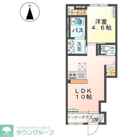 リアン・IV(1LDK/1階)の間取り写真