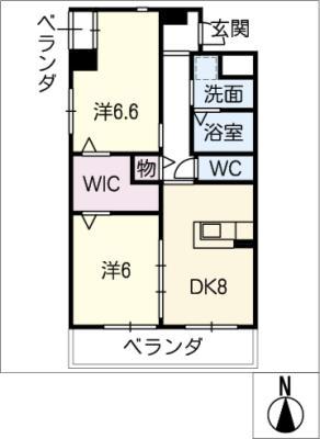 栗真MSビル(2DK/3階)の間取り写真