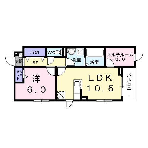カーサ ソラティオ(1LDK/2階)の間取り写真