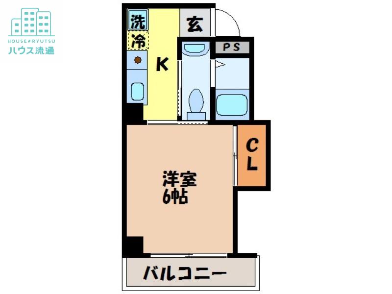 万才町SC(1K/4階)の間取り写真