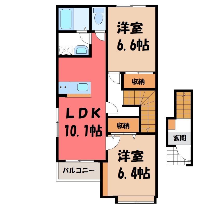 ジェム フォレスト(2LDK/2階)の間取り写真