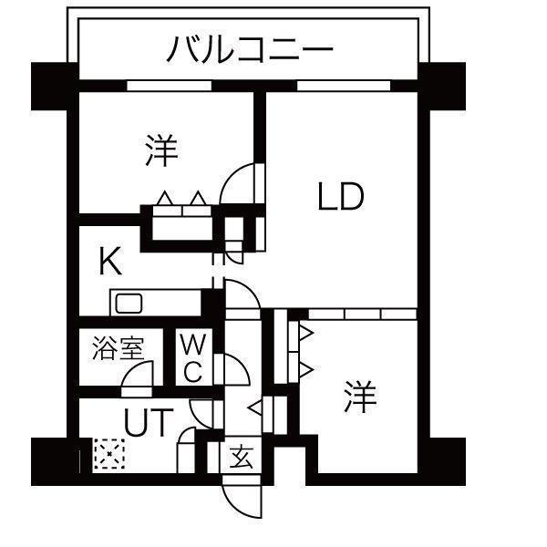 アーバンポイント高崎(2LDK/2階)の間取り写真