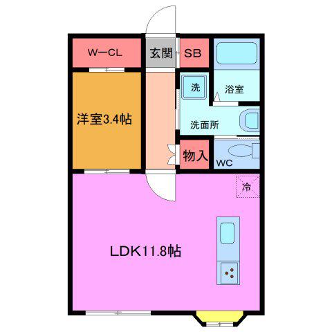 REDEAL浦安(1LDK/1階)の間取り写真