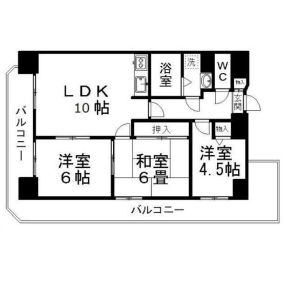 ベルビュー支倉(3LDK/11階)の間取り写真