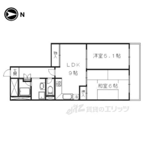 メイゾン御池(2DK/4階)の間取り写真