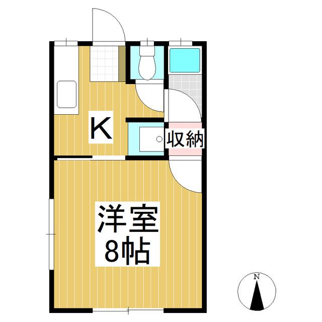 コーポ上原(1K/2階)の間取り写真