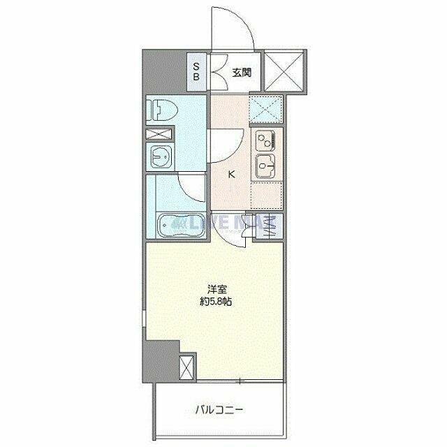 クレヴィスタ阪東橋II(1K/2階)の間取り写真
