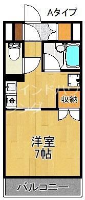 セジュールりんくう(1K/2階)の間取り写真