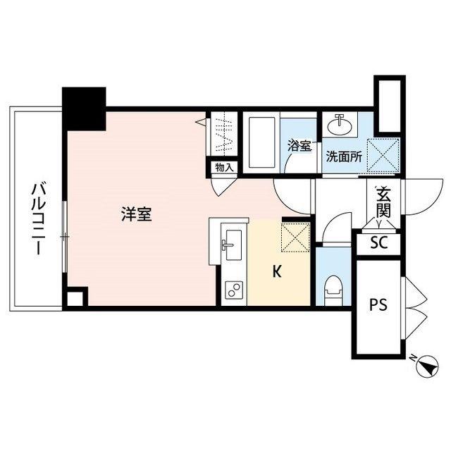 パークソレイユ弐番館(ワンルーム/7階)の間取り写真