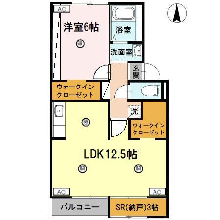 グリーンセトルB(1SLDK/2階)の間取り写真