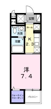 ヴィレッジ YUUKI(1K/3階)の間取り写真