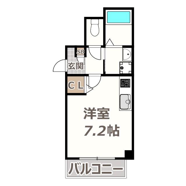グランパシフィック天王寺南(ワンルーム/5階)の間取り写真