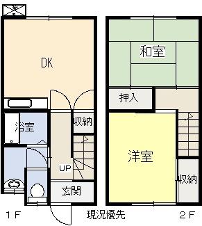 コーポキャッスルII(2DK/1階)の間取り写真