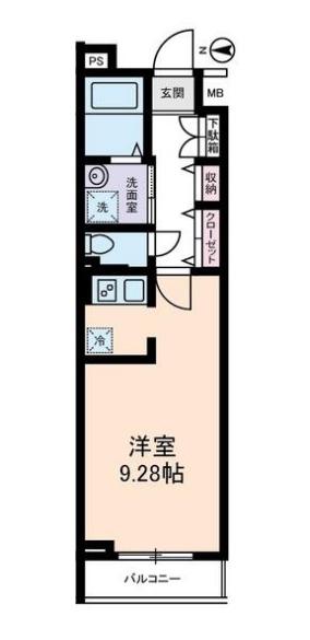 アイビー広尾(ワンルーム/1階)の間取り写真