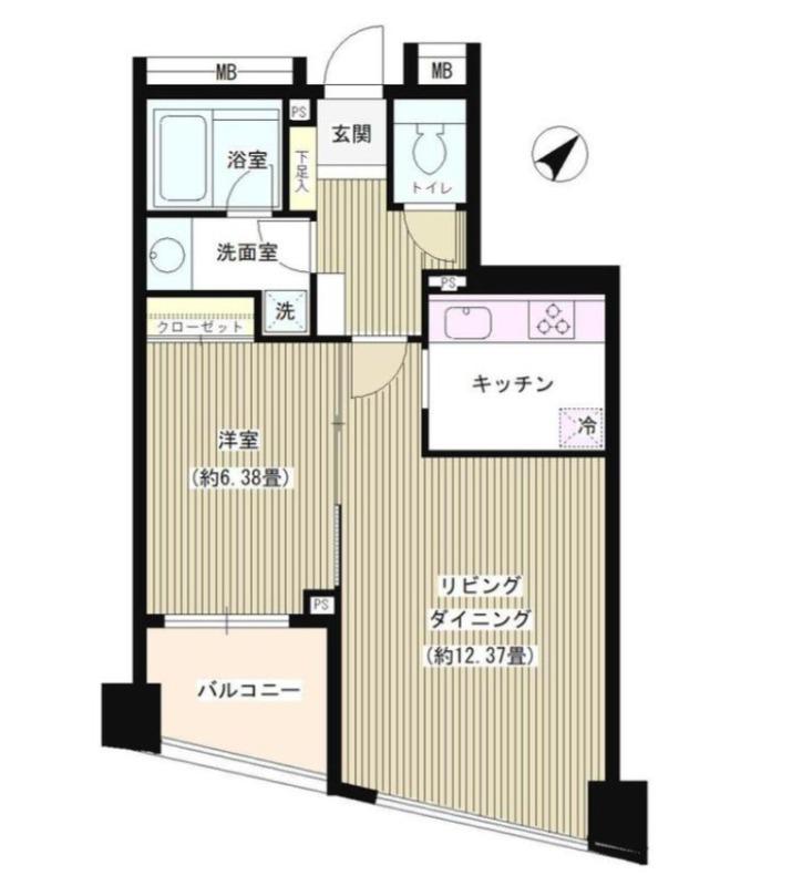 パトリス26(1LDK/5階)の間取り写真