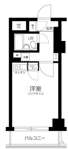 オーベル川崎(ワンルーム/8階)の間取り写真