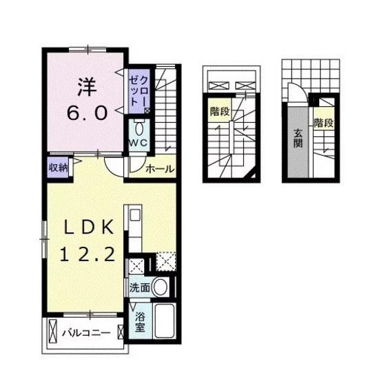 LA BELLEZZA(1LDK/3階)の間取り写真